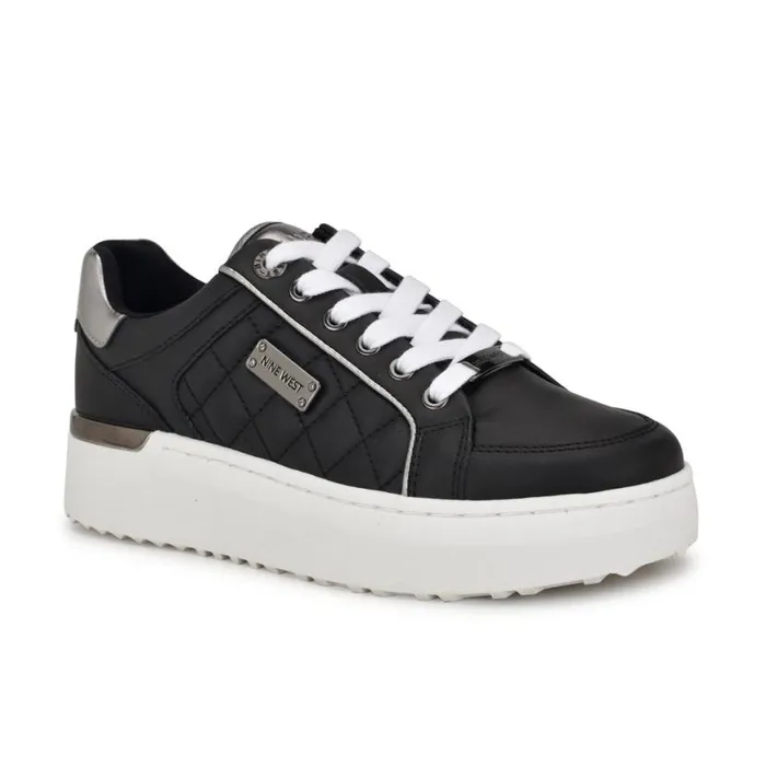 Nine West Flats Women Cafee LaceUp Platform Sneakers Black Nine West Flats Women Cafee LaceUp Platform Sneakers Black