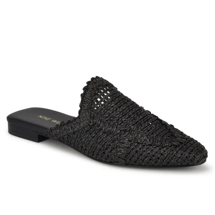 Nine West Flats Women Cleigha Pointy Toe Mules Black