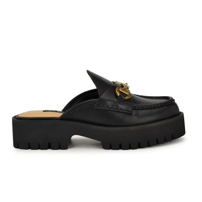 Nine West Flats Women Duntal Lugsole Loafer Mules Black