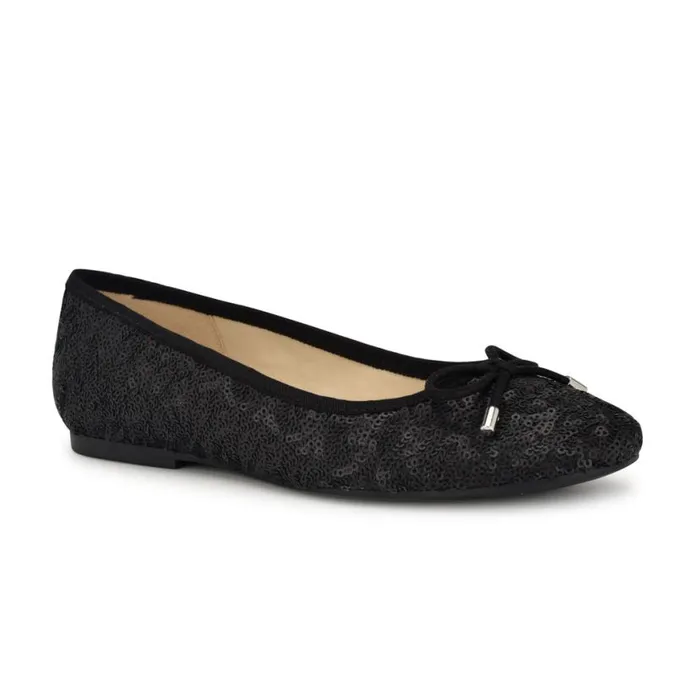 Nine West Flats Women Estieyp Ballet Flats Black Sequin