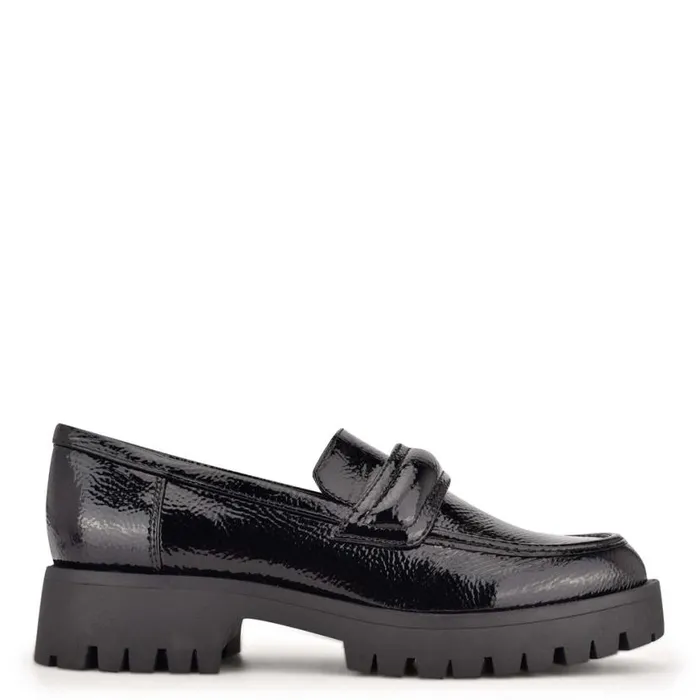 Nine West Flats Women Garren Lug Sole Loafers Black