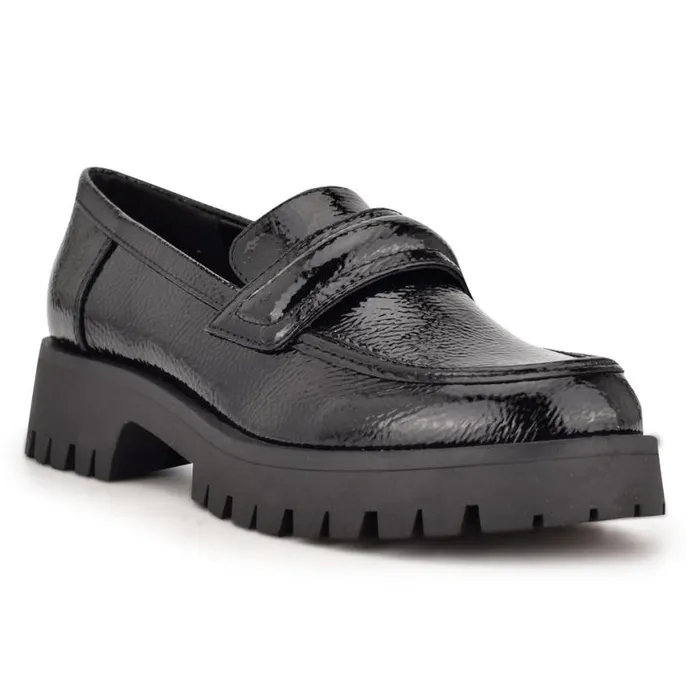 Nine West Flats Women Garren Lug Sole Loafers Black