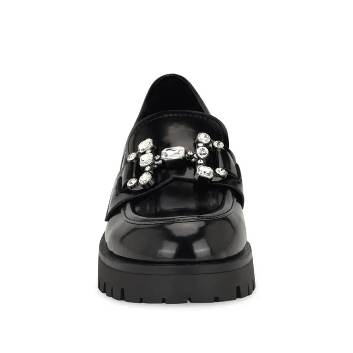 Nine West Flats Women Glammy Lugsole Loafers Black