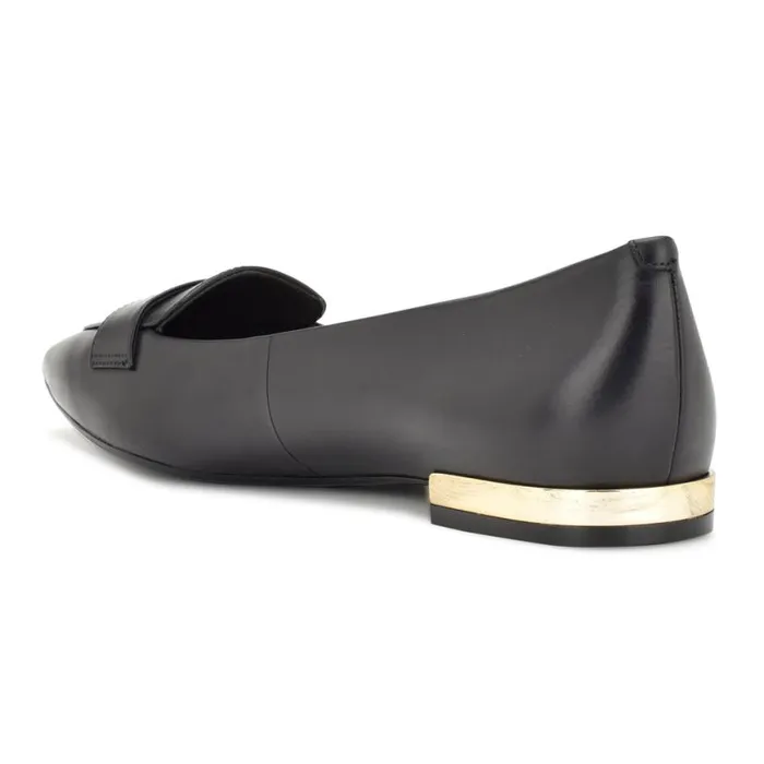 Nine West Flats Women Lallin Pointy Toe Loafers Black Leather Nine West Flats Women Lallin Pointy Toe Loafers Black Leather