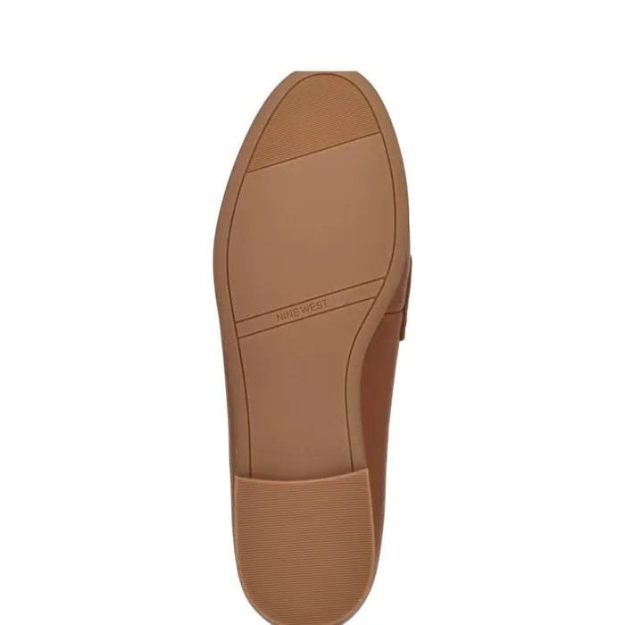 Nine West Flats Women Manner Casual Loafers Dark Natural Leather Nine West Flats Women Manner Casual Loafers Dark Natural Leather