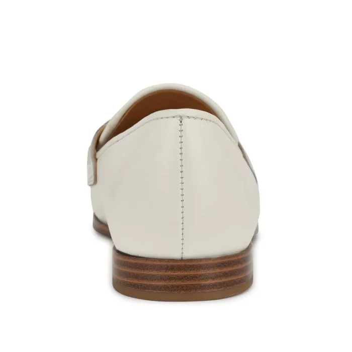Nine West Flats Women Manner Casual Loafers White Leather Nine West Flats Women Manner Casual Loafers White Leather