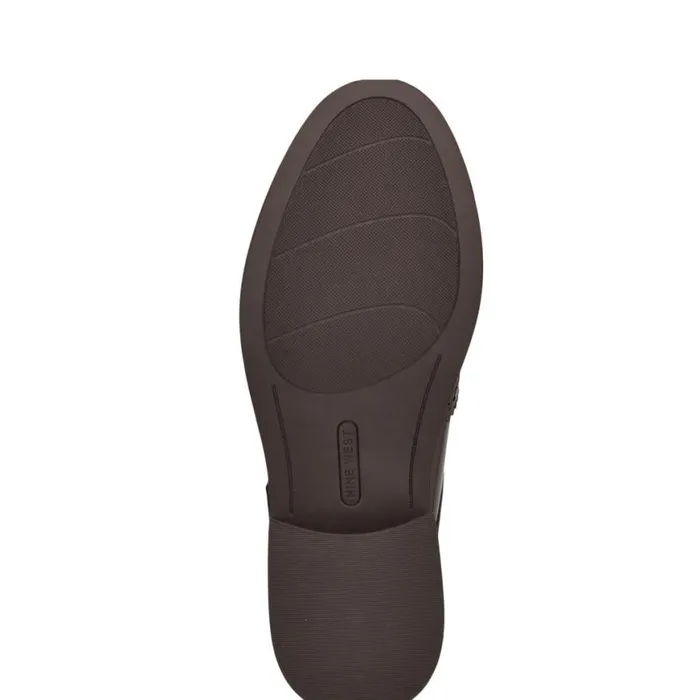 Nine West Flats Women Smythe Monk Strap Loafers Dark Brown Patent