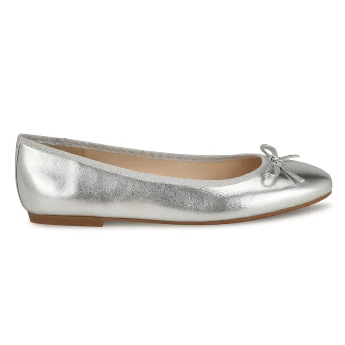 Nine West Flats Women Tootsy Ballet Flats Silver