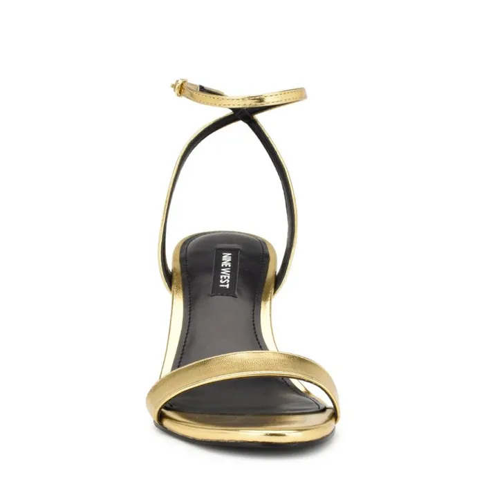 Nine West Heels Women Anny Ankle Strap Heeled Sandals Gold Nine West Heels Women Anny Ankle Strap Heeled Sandals Gold