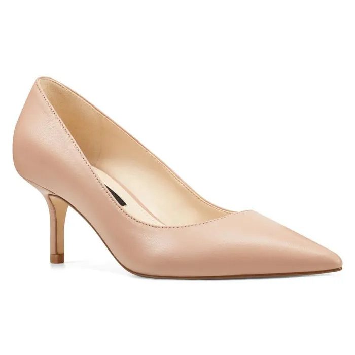 Nine West Heels Women Arlene Pointy Toe Pumps Blush Leather