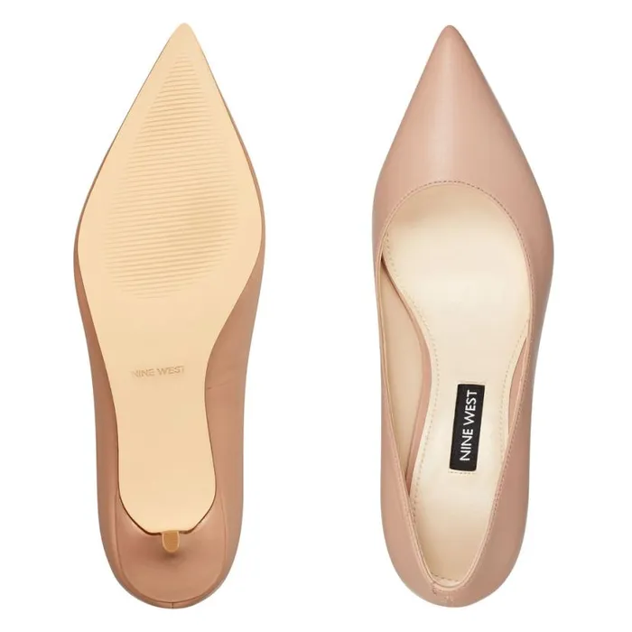 Nine West Heels Women Arlene Pointy Toe Pumps Blush Leather