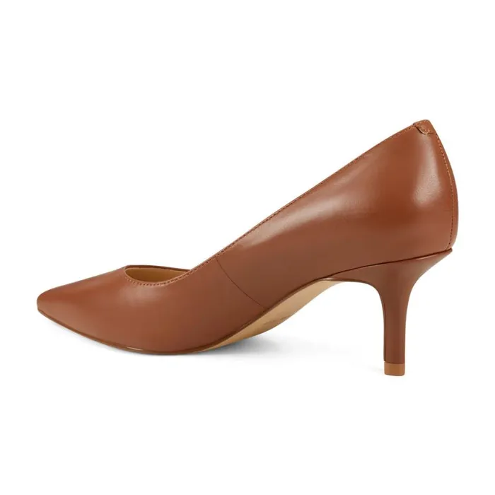 Nine West Heels Women Arlene Pointy Toe Pumps Light Brown Leather