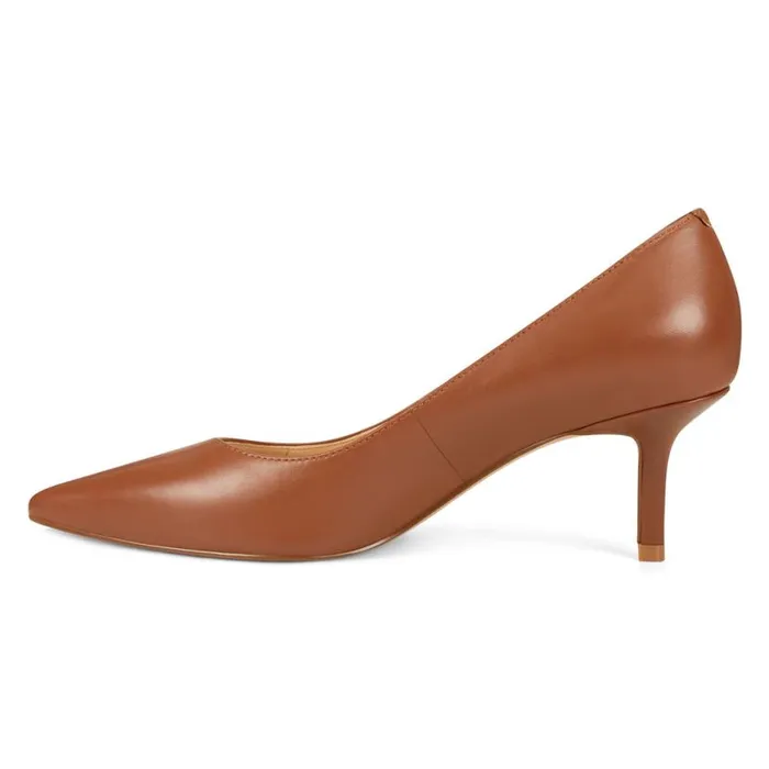 Nine West Heels Women Arlene Pointy Toe Pumps Light Brown Leather