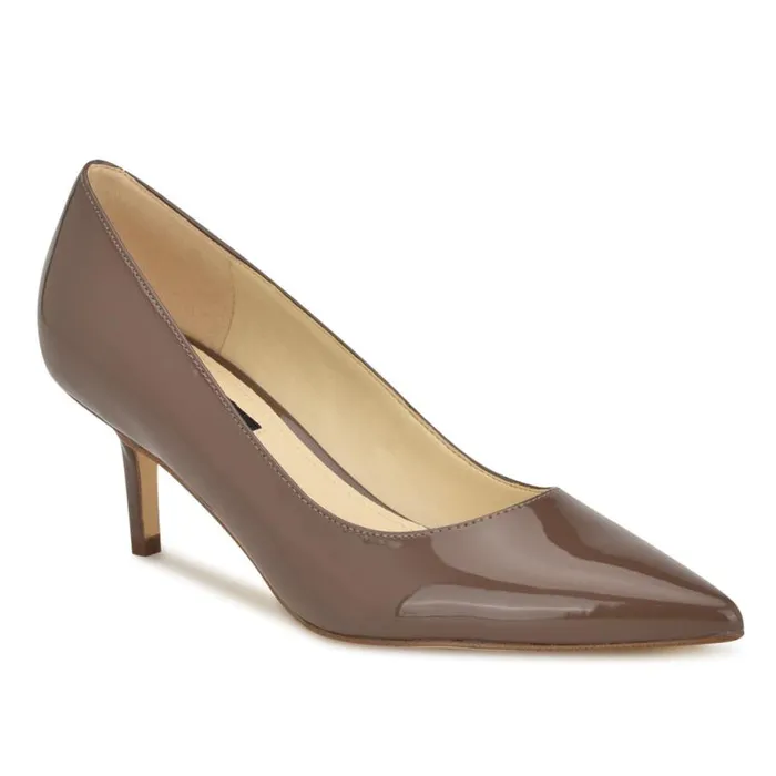 Nine West Heels Women Arlene Pointy Toe Pumps Maple Patent