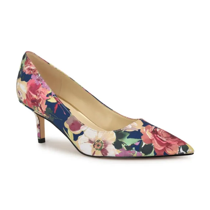 Nine West Heels Women Arlene Pointy Toe Pumps Navy Floral Nine West Heels Women Arlene Pointy Toe Pumps Navy Floral