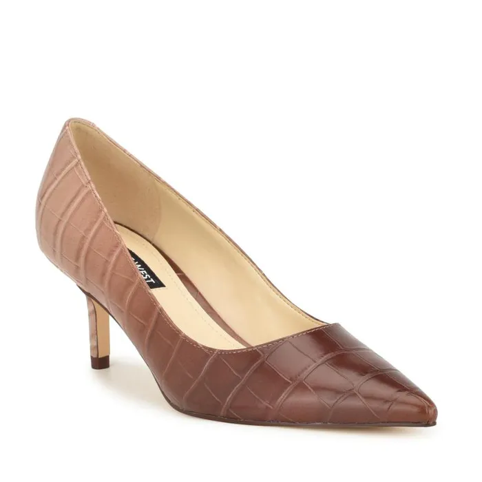 Nine West Heels Women Arlene Pointy Toe Pumps Nude Ombre Croco Nine West Heels Women Arlene Pointy Toe Pumps Nude Ombre Croco
