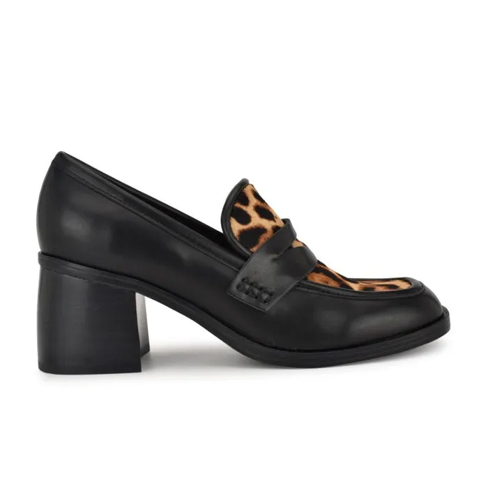 Nine West Heels Women Avalia Heeled Loafers Blackleopard