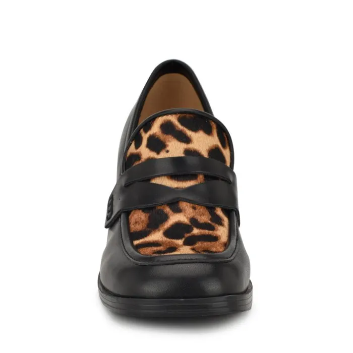Nine West Heels Women Avalia Heeled Loafers Blackleopard Nine West Heels Women Avalia Heeled Loafers Blackleopard