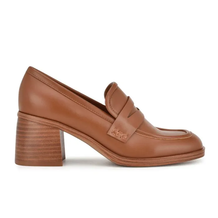 Nine West Heels Women Avalia Heeled Loafers Dark Natural