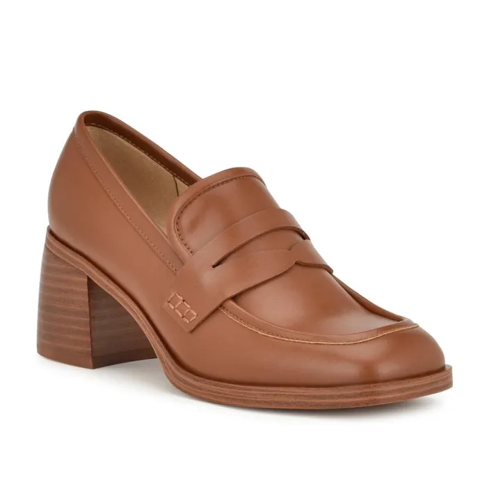 Nine West Heels Women Avalia Heeled Loafers Dark Natural Nine West Heels Women Avalia Heeled Loafers Dark Natural