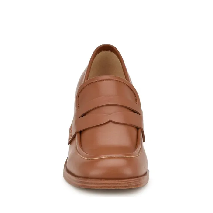 Nine West Heels Women Avalia Heeled Loafers Dark Natural Nine West Heels Women Avalia Heeled Loafers Dark Natural