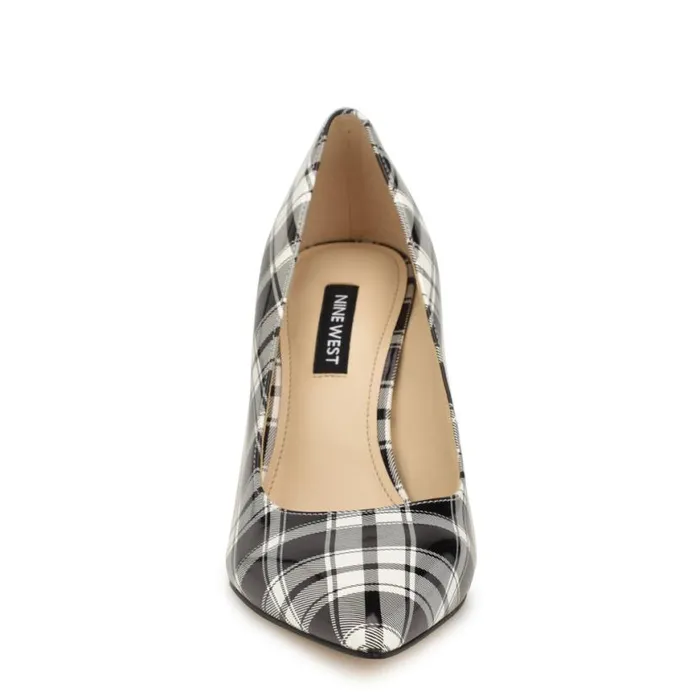 Nine West Heels Women Cara Dress Pumps Blackwhite Patent Plaid Nine West Heels Women Cara Dress Pumps Blackwhite Patent Plaid