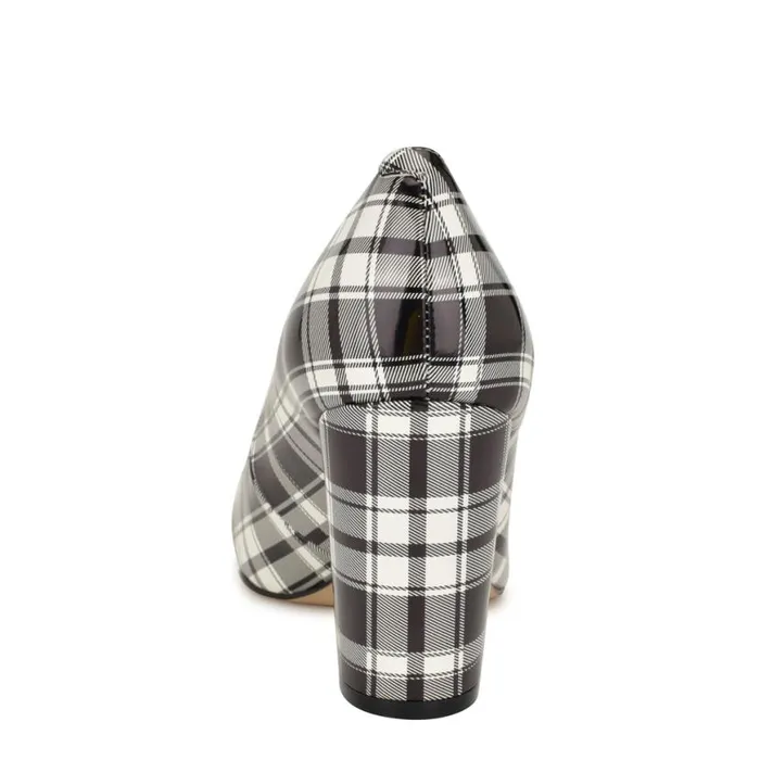 Nine West Heels Women Cara Dress Pumps Blackwhite Patent Plaid Nine West Heels Women Cara Dress Pumps Blackwhite Patent Plaid