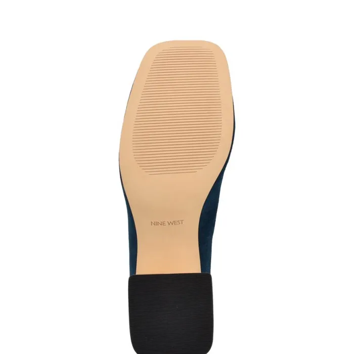 Nine West Heels Women Caven Block Heel Pumps Blue Suede Nine West Heels Women Caven Block Heel Pumps Blue Suede