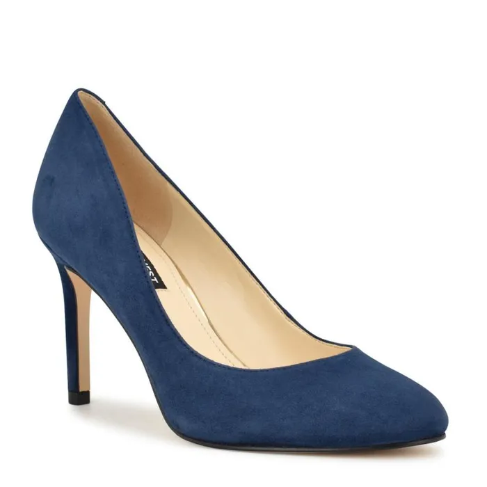 Nine West Heels Women Dylan Round Toe Pumps Dark Blue Nine West Heels Women Dylan Round Toe Pumps Dark Blue