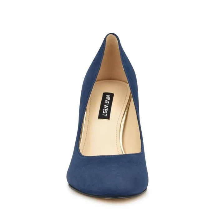 Nine West Heels Women Dylan Round Toe Pumps Dark Blue Nine West Heels Women Dylan Round Toe Pumps Dark Blue