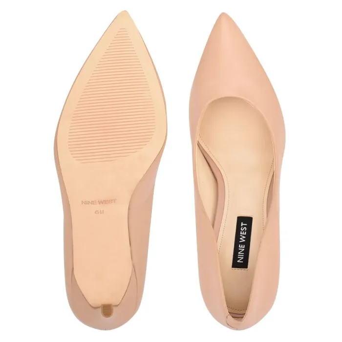 Nine West Heels Women Ezra Pointy Toe Pumps Barely Nude Leather Nine West Heels Women Ezra Pointy Toe Pumps Barely Nude Leather