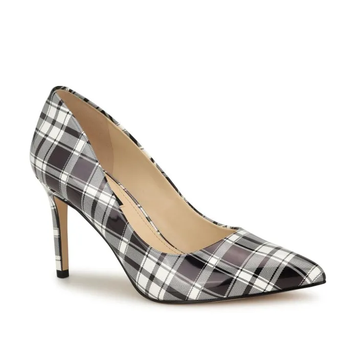Nine West Heels Women Ezra Pointy Toe Pumps Blackwhite Patent Plaid Nine West Heels Women Ezra Pointy Toe Pumps Blackwhite Patent Plaid