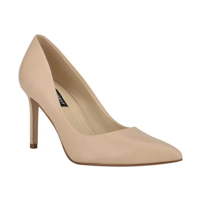 Nine West Heels Women Ezra Pointy Toe Pumps Ivory Leather