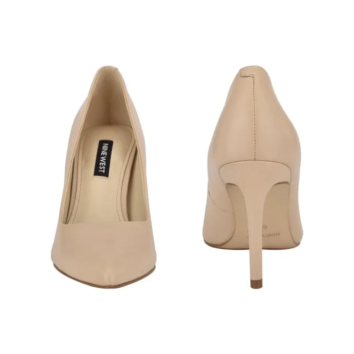 Nine West Heels Women Ezra Pointy Toe Pumps Ivory Leather