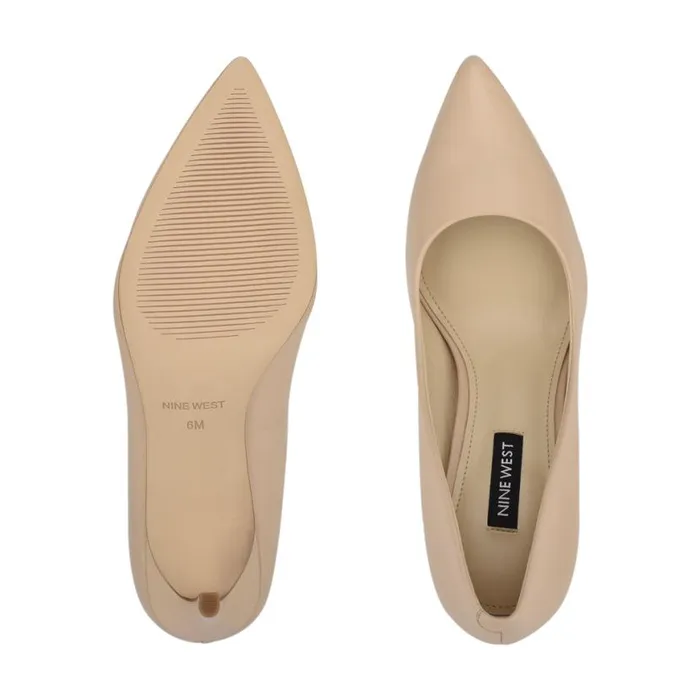 Nine West Heels Women Ezra Pointy Toe Pumps Ivory Leather