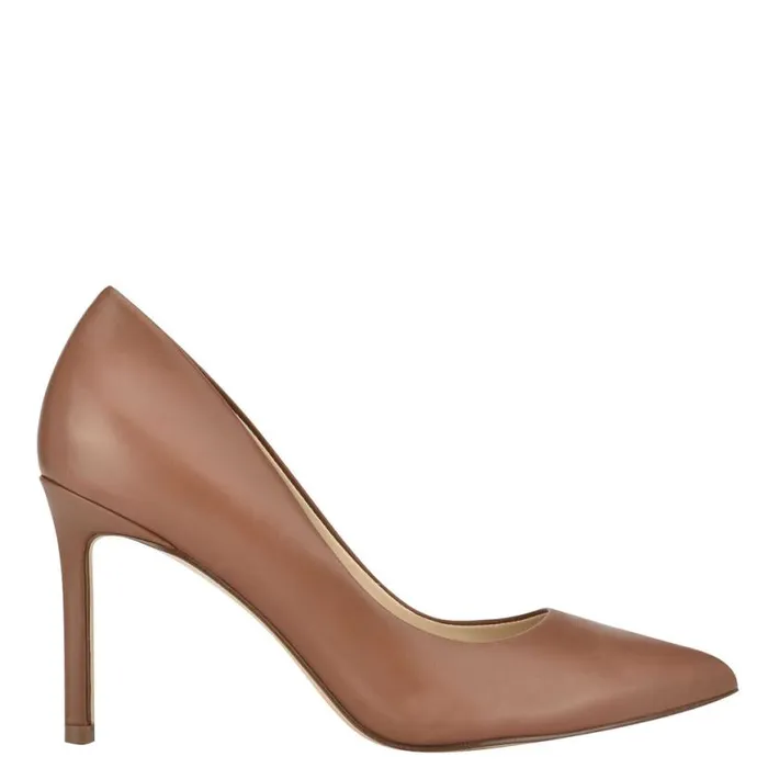 Nine West Heels Women Ezra Pointy Toe Pumps Light Brown Leather