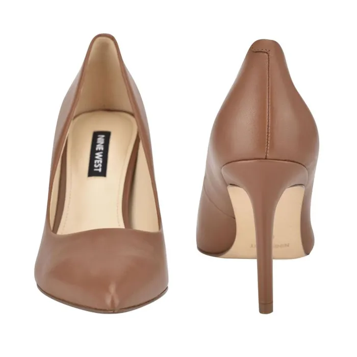 Nine West Heels Women Ezra Pointy Toe Pumps Light Brown Leather