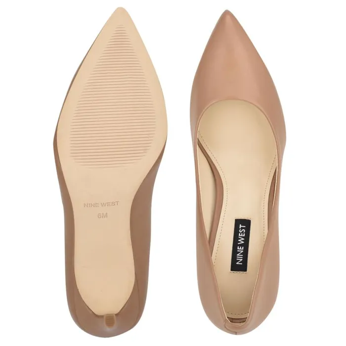 Nine West Heels Women Ezra Pointy Toe Pumps Natural Leather