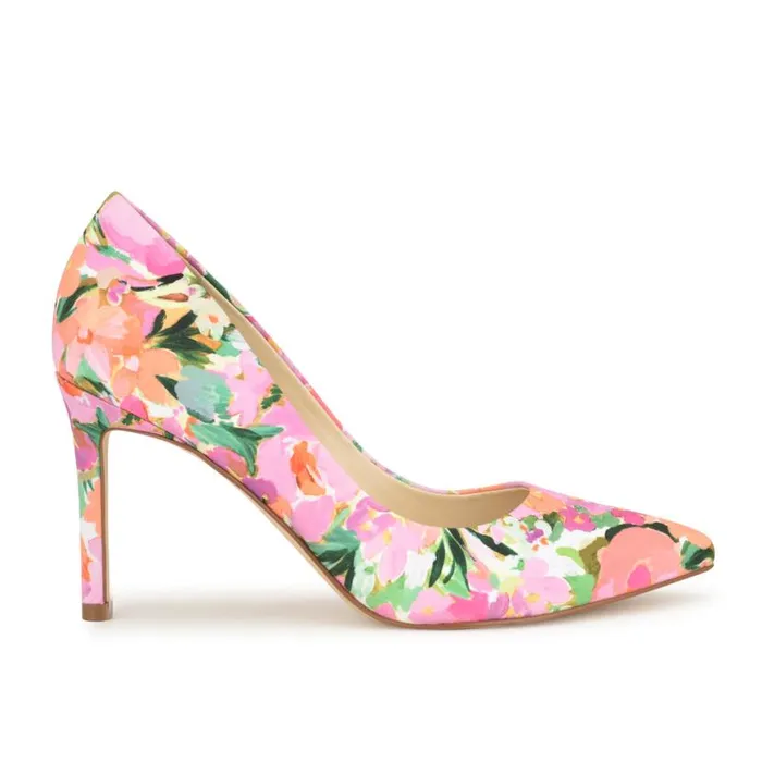 Nine West Heels Women Ezra Pointy Toe Pumps Pink Floral