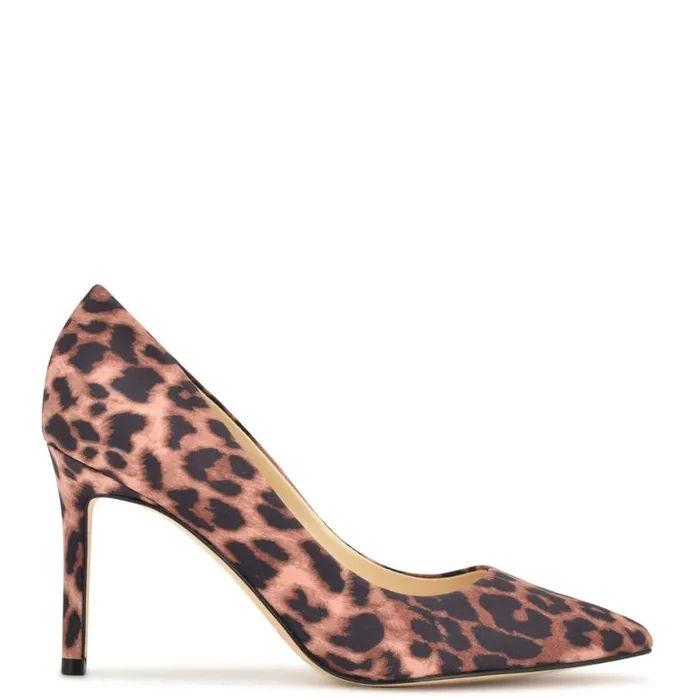 Nine West Heels Women Ezra Pointy Toe Pumps Tan Leopard