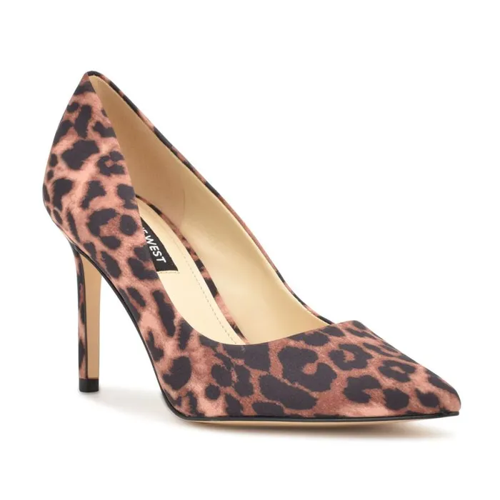 Nine West Heels Women Ezra Pointy Toe Pumps Tan Leopard