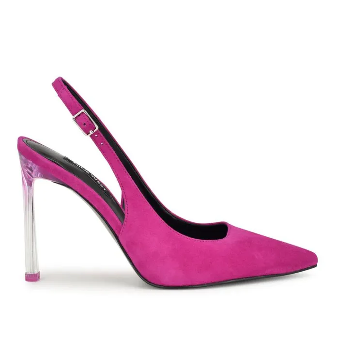 Nine West Heels Women Felina Pointy Toe Slingback Pumps Pink