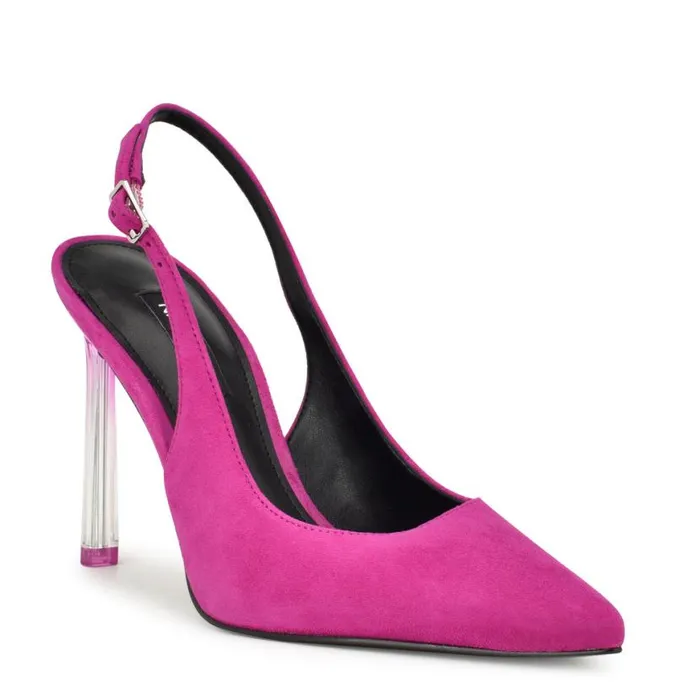 Nine West Heels Women Felina Pointy Toe Slingback Pumps Pink Nine West Heels Women Felina Pointy Toe Slingback Pumps Pink