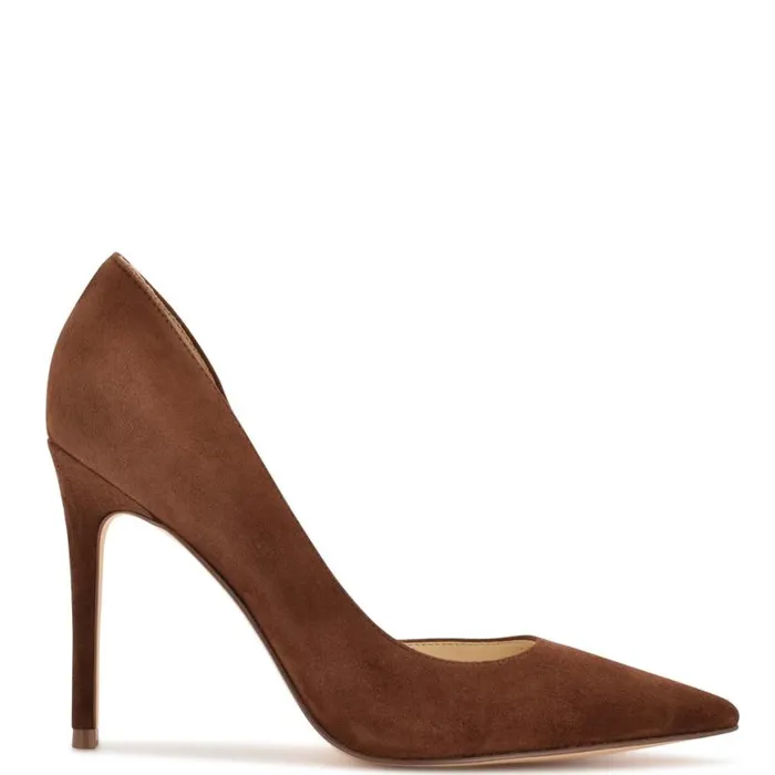 Nine West Heels Women Folowe D039Orsay Pointy Toe Pumps Medium Brown Suede