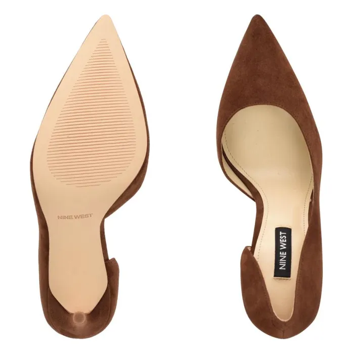 Nine West Heels Women Folowe D039Orsay Pointy Toe Pumps Medium Brown Suede