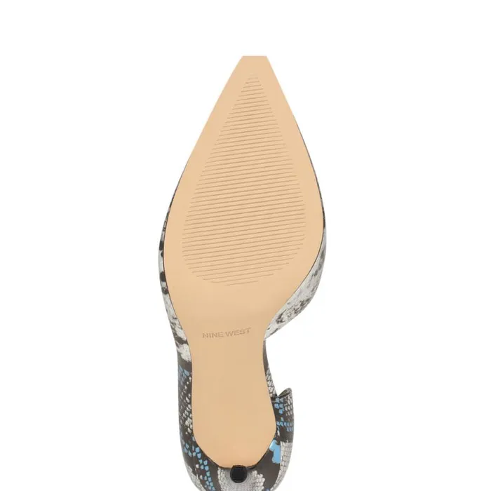 Nine West Heels Women Folowe D039Orsay Pointy Toe Pumps Silverblue Snake