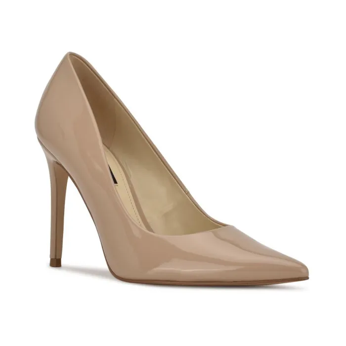Nine West Heels Women Fresh Pointy Toe Pumps Antique Taupe Patent Nine West Heels Women Fresh Pointy Toe Pumps Antique Taupe Patent