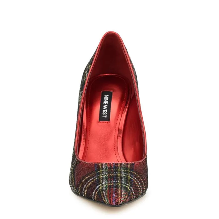 Nine West Heels Women Fresh Pointy Toe Pumps Red Plaid Nine West Heels Women Fresh Pointy Toe Pumps Red Plaid