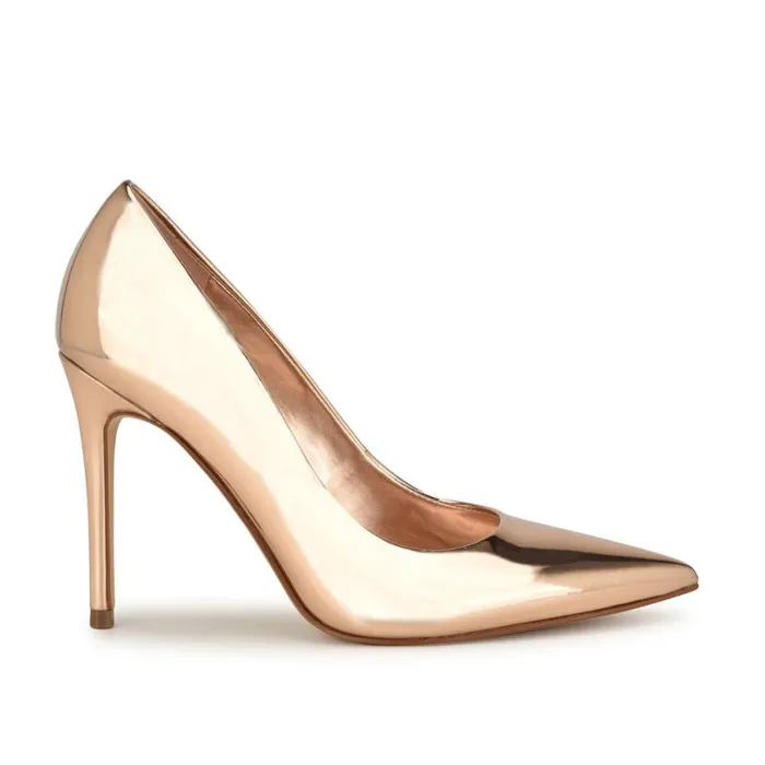 Nine West Heels Women Fresh Pointy Toe Pumps Rose Gold