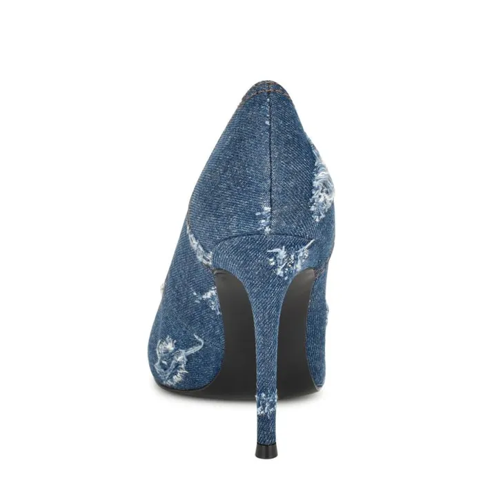 Nine West Heels Women Fulu Embellished Dress Pumps Denim Nine West Heels Women Fulu Embellished Dress Pumps Denim